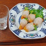 ちょっと贅沢♪　「ヒラメ昆布〆雲丹巻」